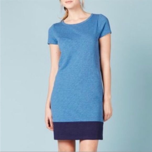 Boden slub knit colorblock short sleeve t-shirt dress 10 - Picture 11 of 11